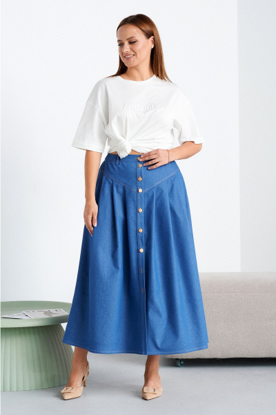 Юбка Liona Style 949 синий - фото 4