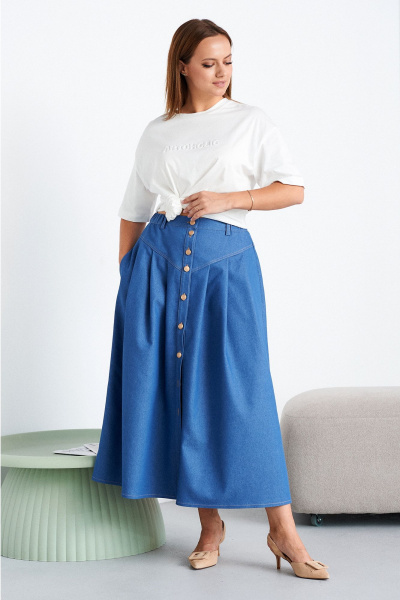 Юбка Liona Style 949 синий - фото 3