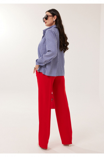 Блуза, брюки, жакет Твой имидж 2167 синий-красный - фото 5