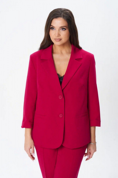 Брюки, жакет, топ SandyNa 130558 спелая_малина - фото 4