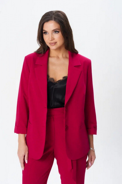 Брюки, жакет, топ SandyNa 130558 спелая_малина - фото 3