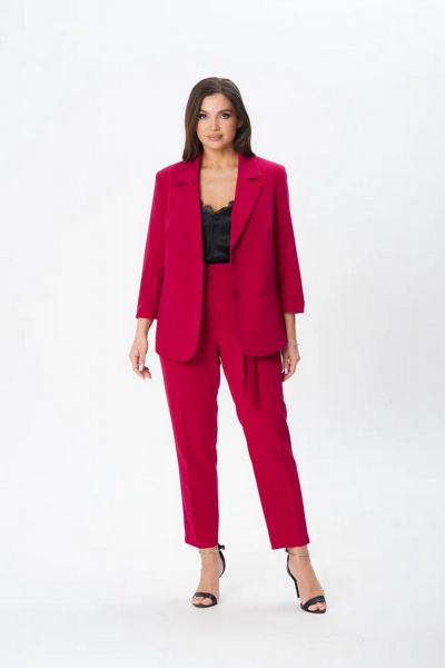 Брюки, жакет, топ SandyNa 130558 спелая_малина - фото 1