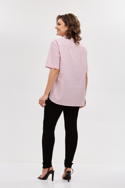 Рубашка Avenue 0338-2 полоска_красный+молочный - фото 3