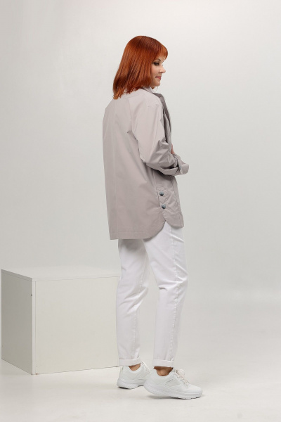 Жакет прямого силуэта на молнии из демисезонного текстиля Соджи 589 серый - фото 6