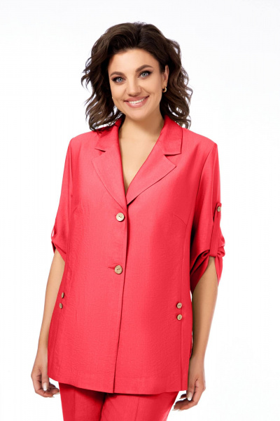 Брюки, жакет Ольга Стиль С-852 красный - фото 4