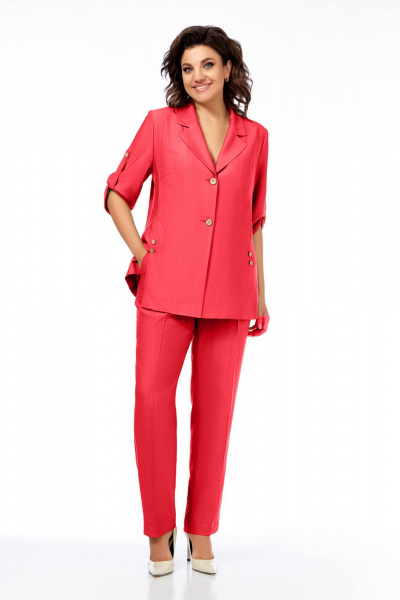 Брюки, жакет Ольга Стиль С-852 красный - фото 3
