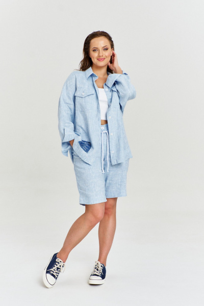 Рубашка AVE RARA 2226 голубой_меланж - фото 5