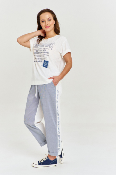 Брюки AVE RARA 4150 бело-синий - фото 2