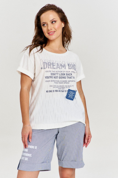 Шорты AVE RARA 4147 бело-синяя полоска - фото 1