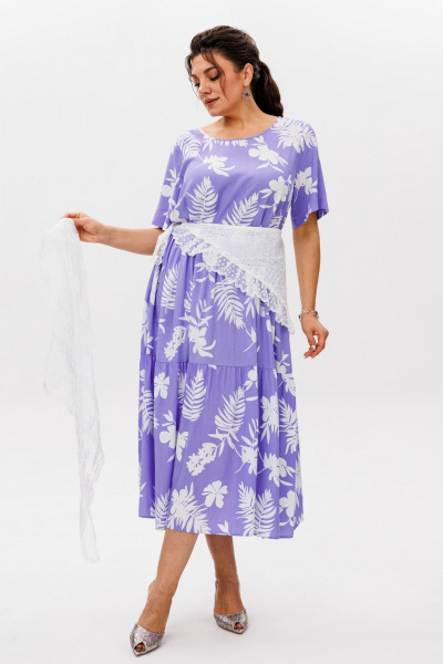 Платье Anelli 1408 лунная_сирень - фото 7
