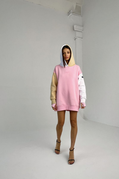 Худи RAWR 127 розовый-белый-бежевый - фото 8