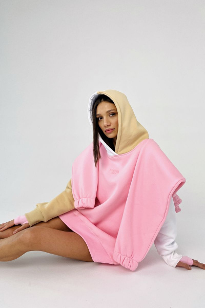 Худи RAWR 127 розовый-белый-бежевый - фото 6