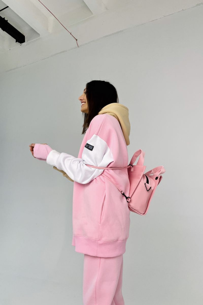 Худи RAWR 127 розовый-белый-бежевый - фото 5