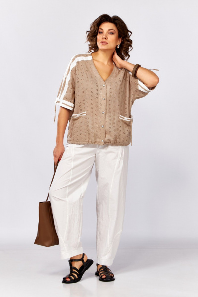 Брюки, жакет Lady Secret 25204 капучино+белый - фото 1