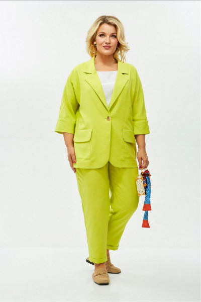 Брюки, жакет LadisLine 1573 салатовый - фото 5