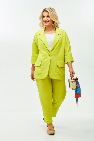 Брюки, жакет LadisLine 1573 салатовый - фото 1