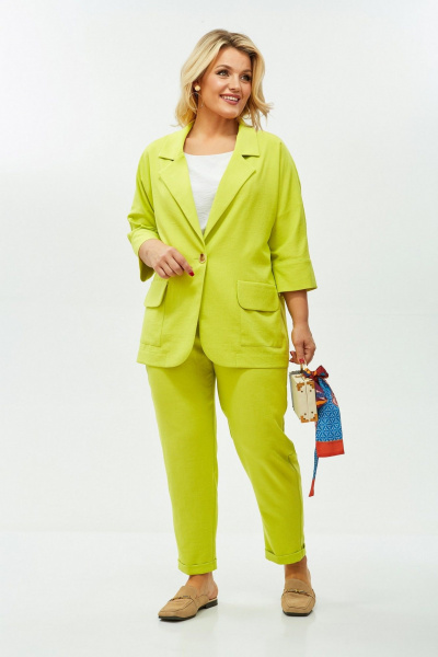 Брюки, жакет LadisLine 1573 салатовый - фото 4