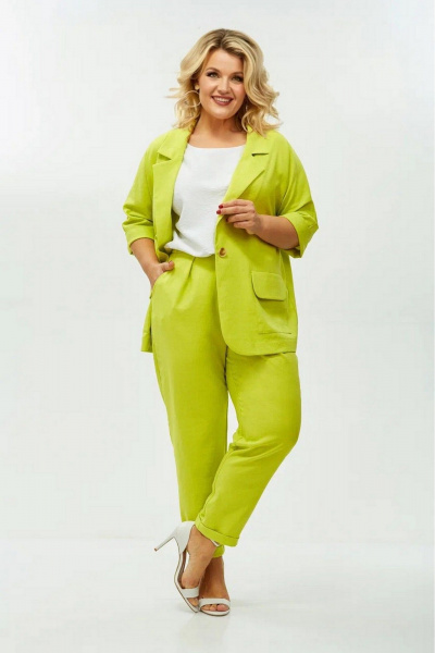 Брюки, жакет LadisLine 1573 салатовый - фото 3
