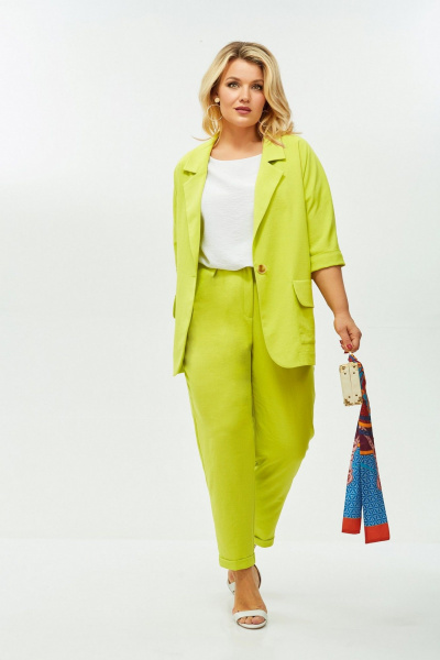 Брюки, жакет LadisLine 1573 салатовый - фото 2