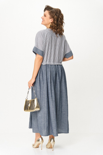 Платье Michel chic 2181 джинс_полоска - фото 5