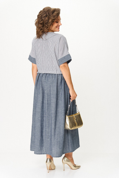 Платье Michel chic 2181 джинс_полоска - фото 6