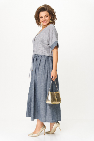 Платье Michel chic 2181 джинс_полоска - фото 2