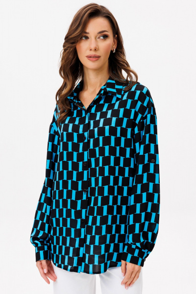 Блуза VIZAVI 735 черно-голубой - фото 10