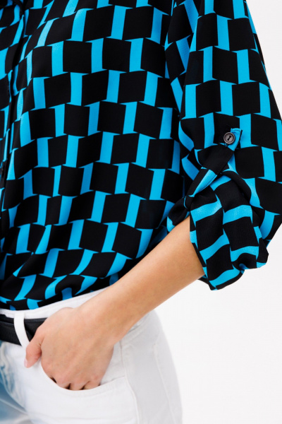 Блуза VIZAVI 735 черно-голубой - фото 8