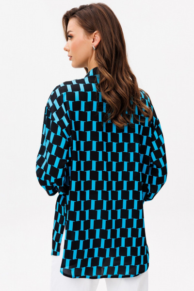 Блуза VIZAVI 735 черно-голубой - фото 4