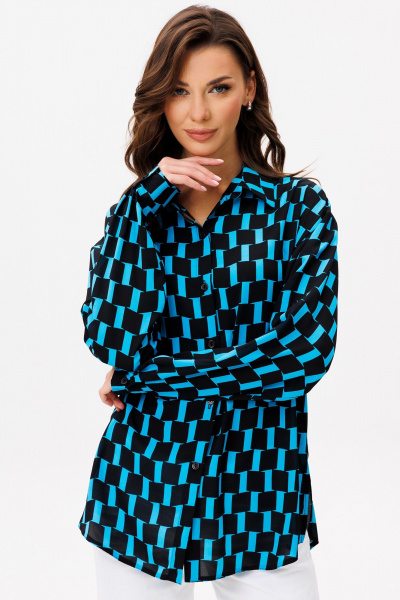 Блуза VIZAVI 735 черно-голубой - фото 3