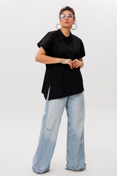 Рубашка Anelli 1618 черный_трюфель - фото 7