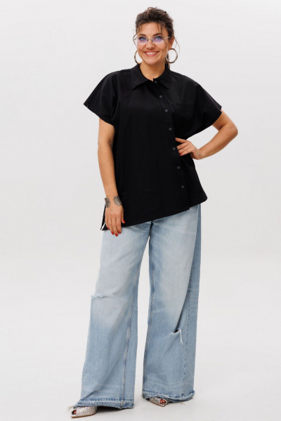 Рубашка Anelli 1618 черный_трюфель - фото 3