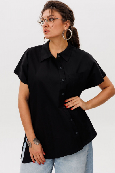 Рубашка Anelli 1618 черный_трюфель - фото 2