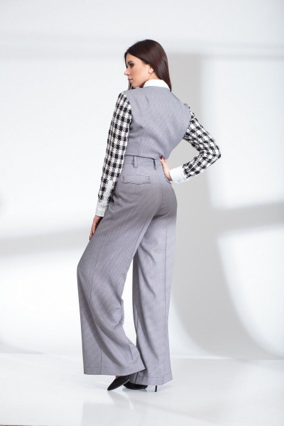 Брюки SandyNa 13917 серо-белый - фото 2