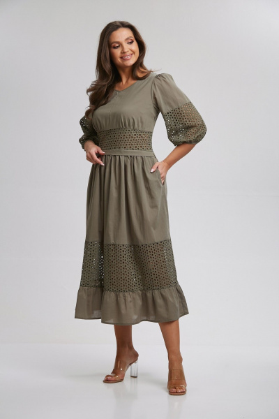 Платье Rishelie 990 хаки - фото 3