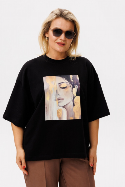 Брюки, футболка OVERYOU М204/1 мокко_черный - фото 6