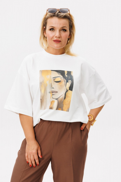 Футболка OVERYOU М205 молочный - фото 6