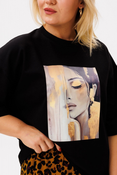 Футболка, юбка OVERYOU М207 черный_леопард - фото 7