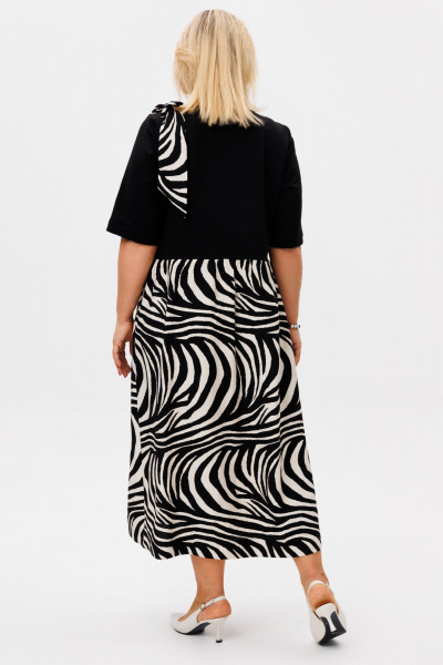 Платье OVERYOU М208 черно-молочный - фото 6