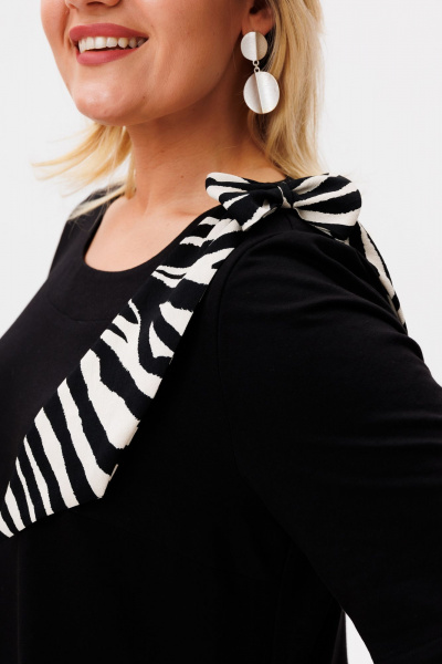 Платье OVERYOU М208 черно-молочный - фото 4