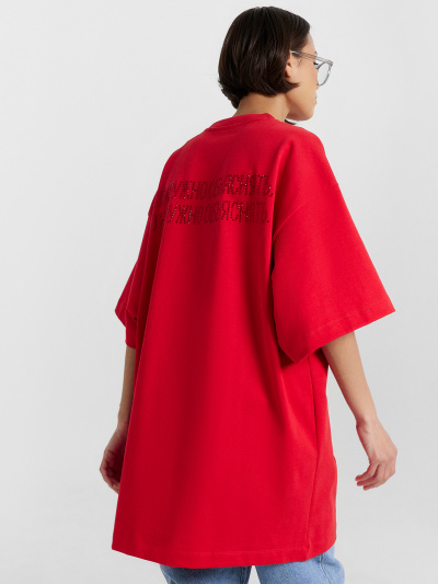 Футболка Mark Formelle 112949/24-33319П-0 красная_аура_печать_1сл_аппликация_из_страз_спинка_ - фото 23