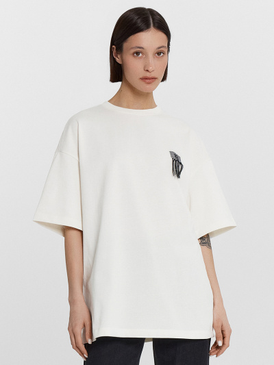 Футболка Mark Formelle 112953/24-33258Ц-0-2 св.молочный_579_D_вышивка - фото 4