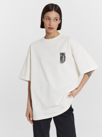 Футболка Mark Formelle 112953/24-33258Ц-0-2 св.молочный_579_D_вышивка - фото 10