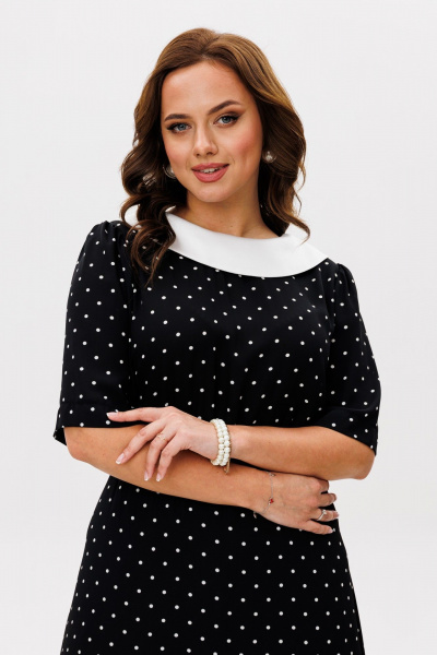 Платье Mislana 1206 черный/горошек - фото 4