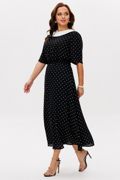 Платье Mislana 1206 черный/горошек - фото 3
