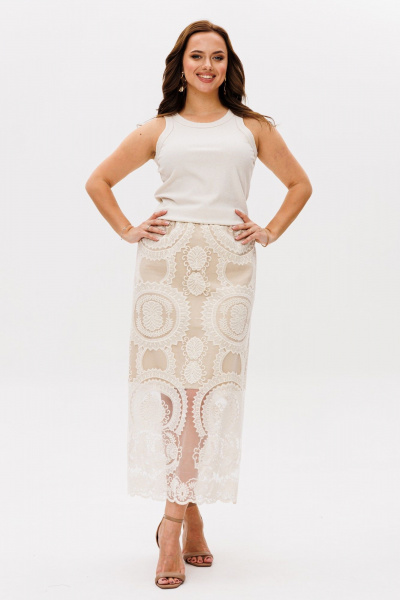 Блуза Mislana 1213 бежевый - фото 2