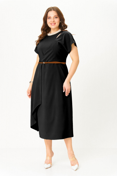 Платье AMUARt 1044-1 черный-терракот - фото 2