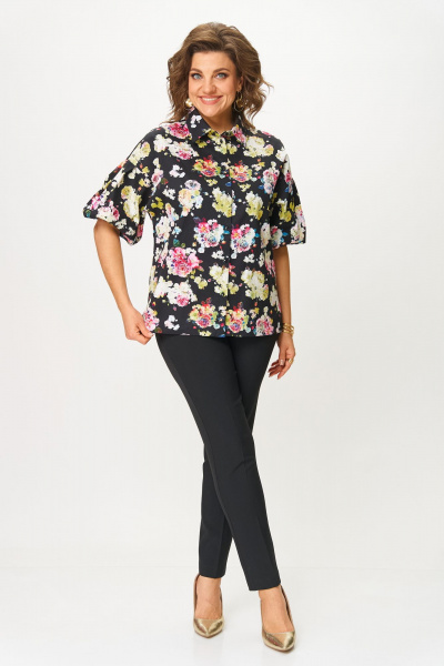 Блуза Svetlana-Style 2130 черный-цветы - фото 3