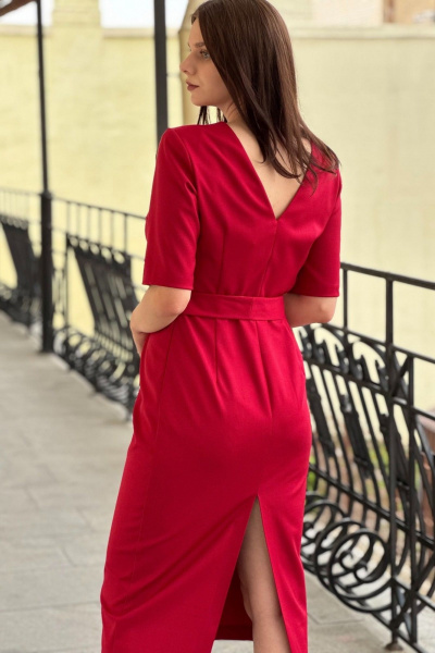 Платье S.O.L O Me М-747 рубиновый - фото 2