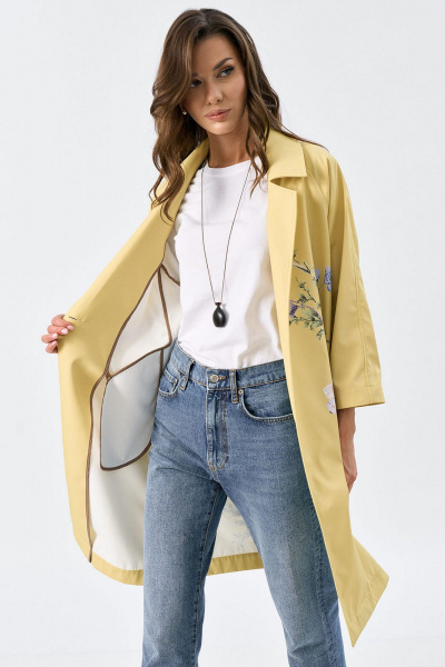 Яркий летний плащ прямого силуэта с карманами и регланом Art Ribbon M3692K - фото 6